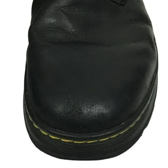 Dr. Martens AirWair Black Leather Combat Boots Lace-Up Size 9 Mens Durable Sole - Picture 6 of 14